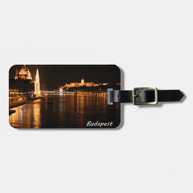 Budapest nachts gepäckanhänger (Vorderseite horizontal)