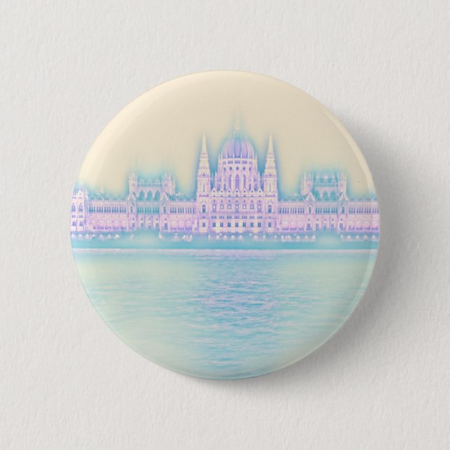 Budapest Parlament Gebäude Ungarn Button (Vorderseite)