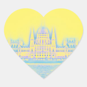 Budapest Parlament Gebäude Ungarn Herz-Aufkleber