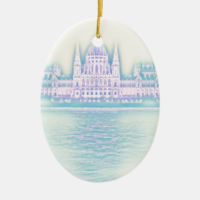 Budapest Parlament Gebäude Ungarn Keramik Ornament (Vorne)