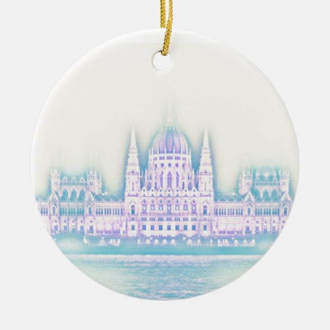 Budapest Parlament Gebäude Ungarn Keramik Ornament (Vorne)