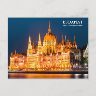 Budapest-Parlament in der Nachtpostkarte Postkarte