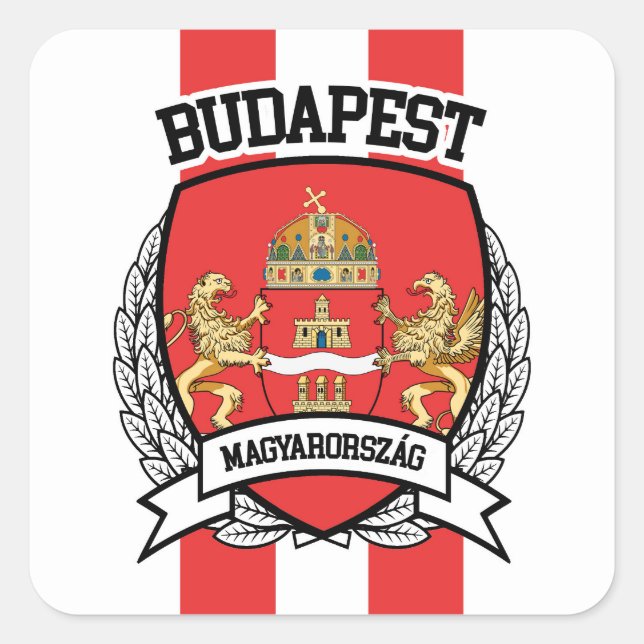 Budapest Quadratischer Aufkleber (Vorderseite)