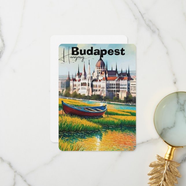 Budapest Reise Postkarten Kunst, Ungarn Reise Post (Vorderseite/Rückseite Beispiel)