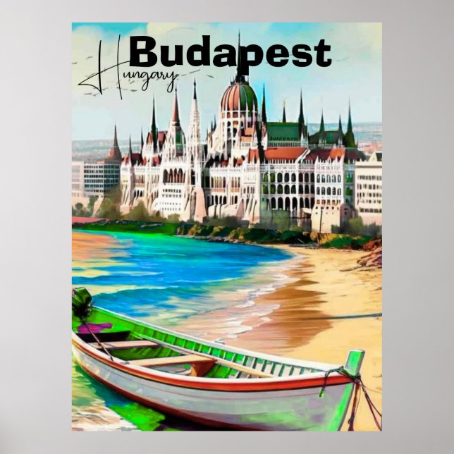 Budapest Reise-Postkartengestaltung, Ungarn Reise- Poster (Vorne)