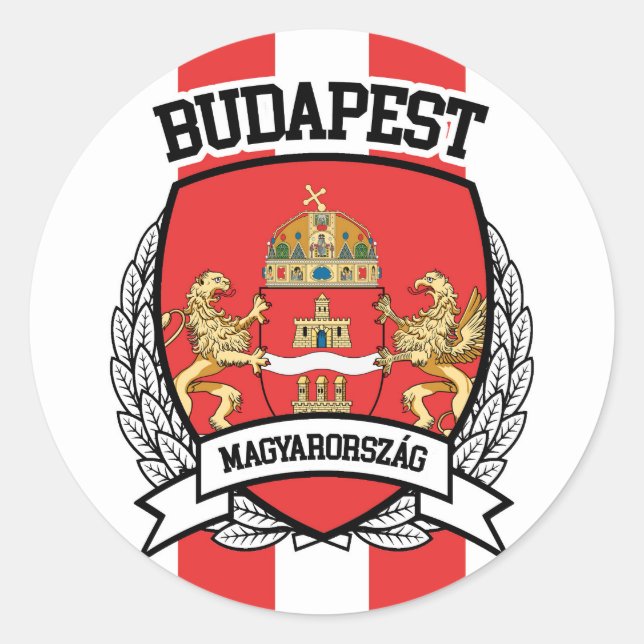 Budapest Runder Aufkleber (Vorderseite)