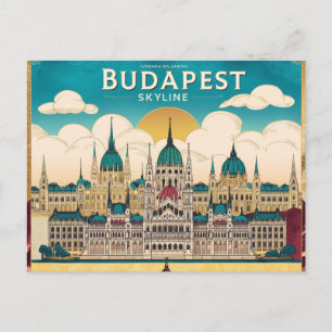 Budapest Skyline Travel Captivating Artwork Postkarte