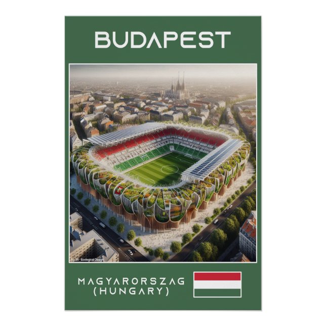Budapest Stadium - Hungary - Ecological Design Poster (Vorderseite)