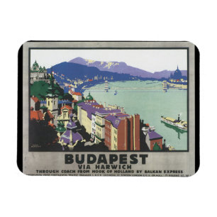 Budapest über Harwich_Vintage Reise-Plakat Magnet