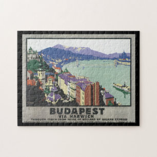 Budapest über Harwich_Vintage Reise-Plakat Puzzle