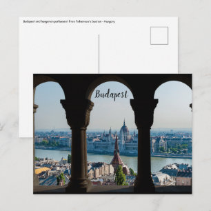 Budapest und ungarisches Parlament Postkarte