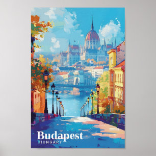 Budapest Ungarn Art Vintage Reise Poster