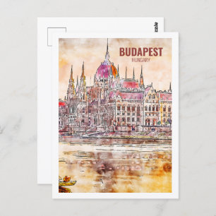 Budapest Ungarn Bekannte Wasserfarbskizze für Reis Postkarte