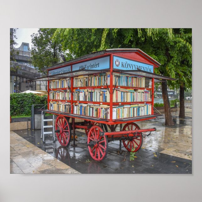 Budapest, Ungarn, Buchkarre Poster (Vorne)
