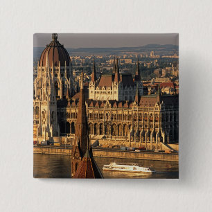 Budapest, Ungarn, Donau-Fluss, Parlament Button