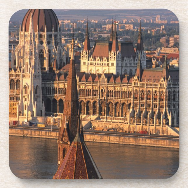 Budapest, Ungarn, Donau-Fluss, Parlament Getränkeuntersetzer (Vorderseite)