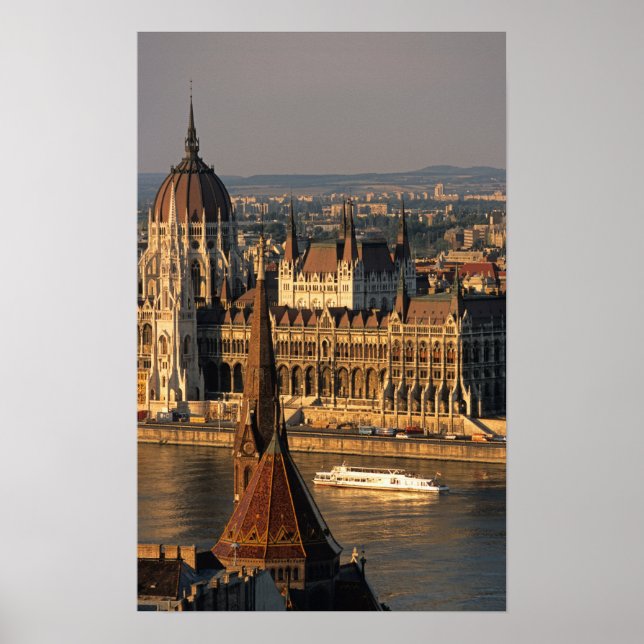 Budapest, Ungarn, Donau Fluss, Parlament Poster (Vorne)