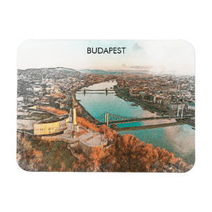 Budapest Ungarn Donau Panoramablick Magnet