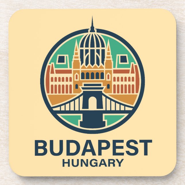 Budapest Ungarn Europa Getränkeuntersetzer (Vorderseite)