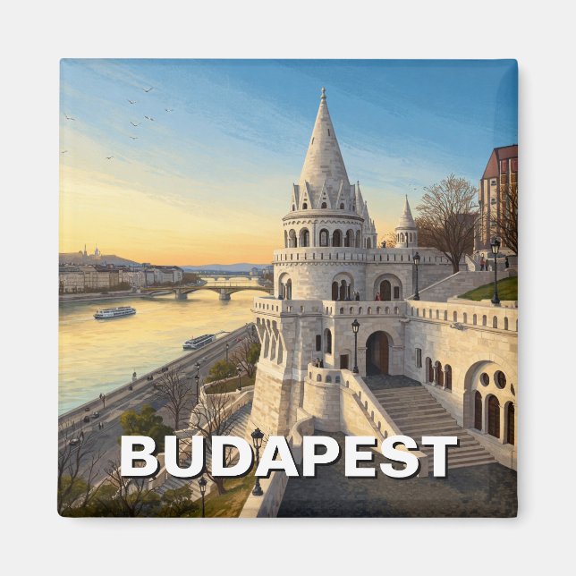 Budapest Ungarn Fisherman's Bastion Travel Magnet (Vorne)