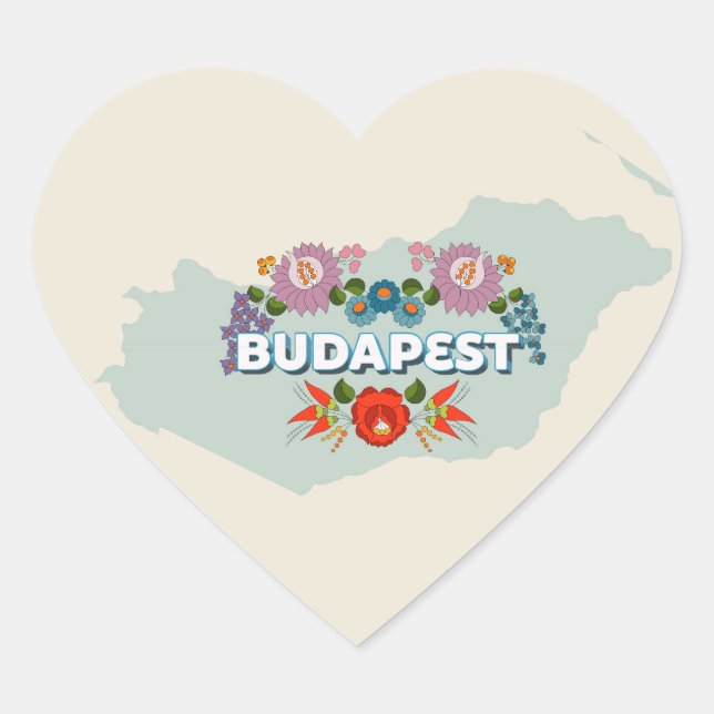 Budapest, Ungarn Herzsticker Herz-Aufkleber (Vorderseite)