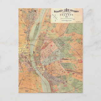 Budapest Ungarn Karte von 1884