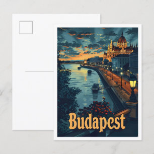 Budapest Ungarn Klassische Kunst Retro Vintage Rei Postkarte