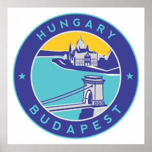 Budapest, Ungarn, Magyar, Donau Poster