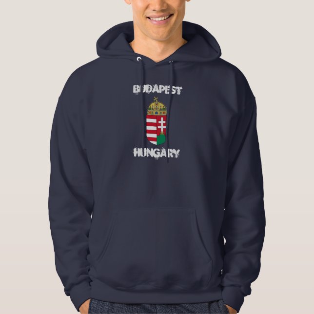 Budapest, Ungarn mit Wappen Hoodie (Vorderseite)