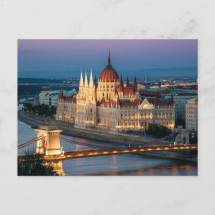 Budapest Ungarn Parlament Gebäude Nacht Postkarte