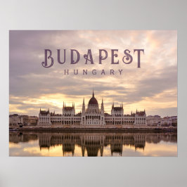 Budapest Ungarn Parlament Landschaft Reise Foto Poster