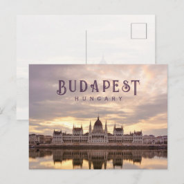 Budapest Ungarn Parlament Landschaft Reise Foto Postkarte
