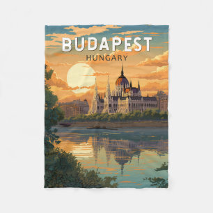 Budapest Ungarn Reise Kunst Vintage Fleecedecke