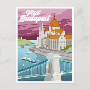 Budapest Ungarn Reise Kunst Vintage Retro-Souvenir Postkarte