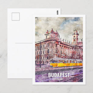 Budapest Ungarn Reisemarkt Wasserfarbe Postkarte