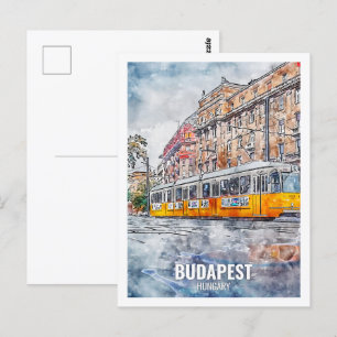 Budapest Ungarn Reisemarkt Wasserfarbe Postkarte