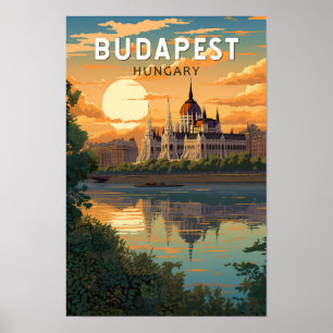 Budapest Ungarn Reisen Kunst Vintag Poster