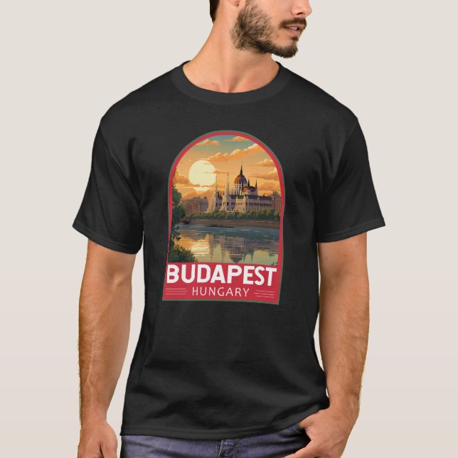 Budapest Ungarn Reisen Kunst Vintag T-Shirt (Vorderseite)