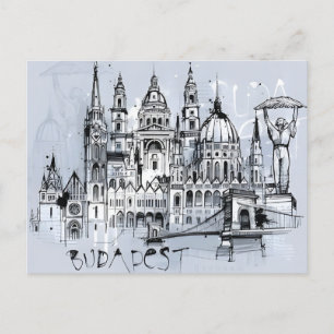 Budapest Ungarn Reisen Kunst Vintages Andenken Postkarte