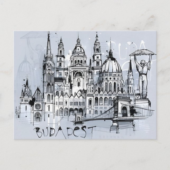 Budapest Ungarn Reisen Kunst Vintages Andenken Postkarte (Vorderseite)