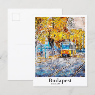 Budapest Ungarn Reisen Wasserfarben Hand zeichnen Postkarte