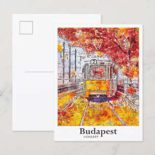 Budapest Ungarn Reisen Wasserfarben Hand zeichnen Postkarte