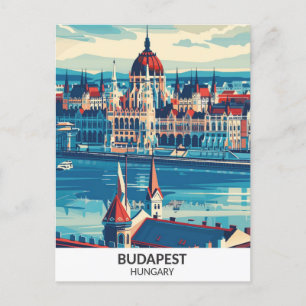 Budapest Ungarn Retro-Kunst Reise Postkarte