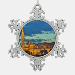 Budapest, Ungarn Schneeflocken Zinn-Ornament