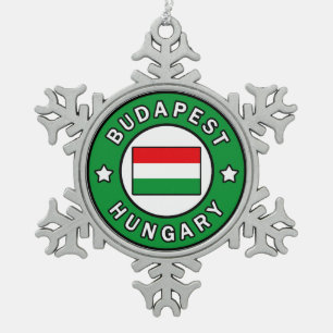 Budapest Ungarn Schneeflocken Zinn-Ornament