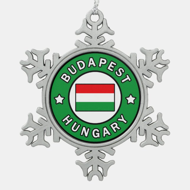 Budapest Ungarn Schneeflocken Zinn-Ornament (Vorderseite)