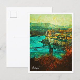 Budapest Ungarn Schönes Ölbild Landschaft Postkarte