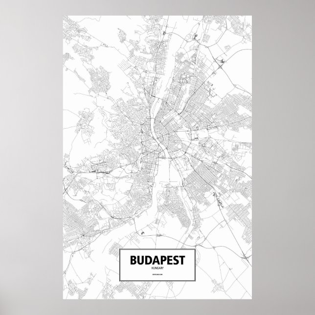 Budapest, Ungarn (schwarz auf weiß) Poster (Vorne)