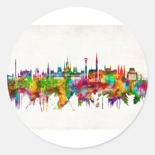 Budapest Ungarn Skyline Runder Aufkleber (Vorderseite)