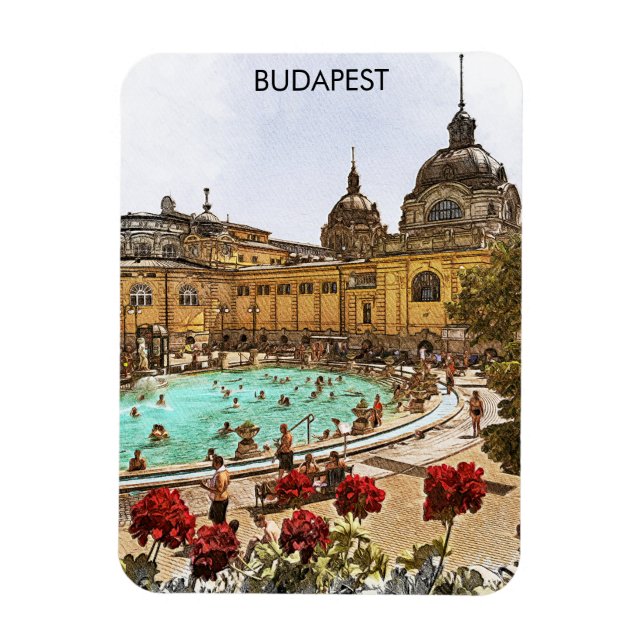 Budapest Ungarn Széchenyi Thermalbäder Magnet (Vertikal)